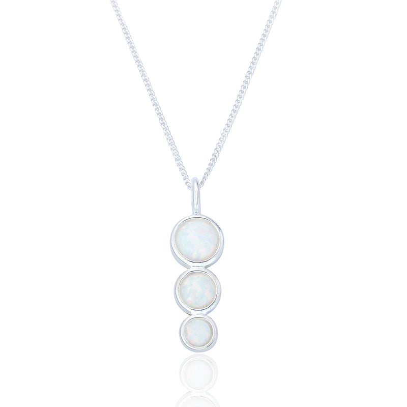 Cadwyn Arian | Sterling Silver and White Opal Necklace - Hama