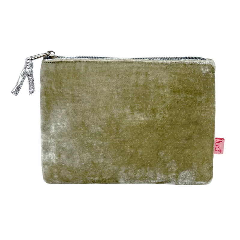 Pwrs/Bag Colur Melfed - Gwyrdd | Velvet Purse/Makeup Bag - Dulcet Green