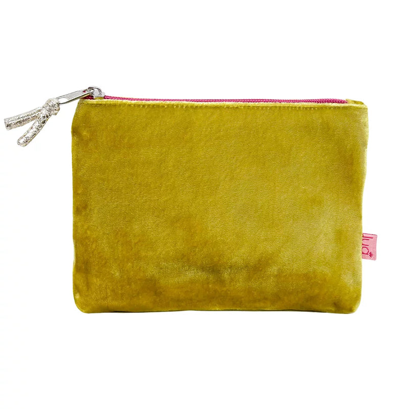 Pwrs/Bag Colur Melfed - Mwstard | Velvet Purse/Makeup Bag - Mustard