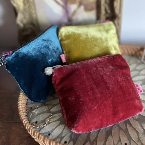 Pwrs Melfed - Mwstard | Velvet Purse - Mustard