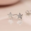 Clustdlysau Styd Arian | Sterling Silver Stud Earrings - Tiny Star