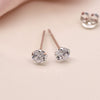 Clustdlysau Styd Arian | Sterling Silver Stud Earrings - Tiny Clear Crystal