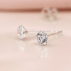 Clustdlysau Styd Arian | Sterling Silver Stud Earrings - Tiny Clear Crystal