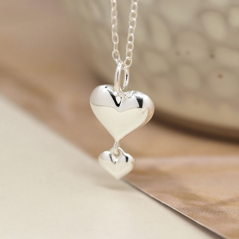 Cadwen Arian | Silver Necklace - Double Heart