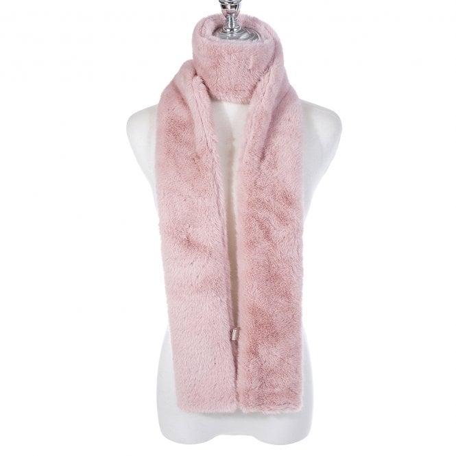 Sgarff Ffwr Ffug Allegra - Pinc | Allegra Faux Fur Scarff - Pink