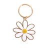 Modrwy Goriadau Llygad yr Haul Enamel | Enamel Daisy Keyring