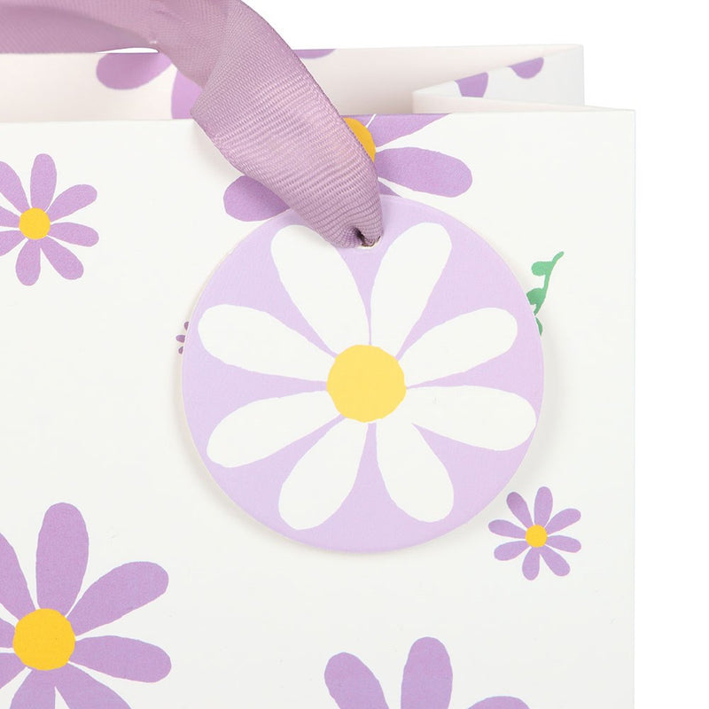 Bag Anrheg Canolig - Llygad yr Haul | Medium Gift Bag - Purple Daisy