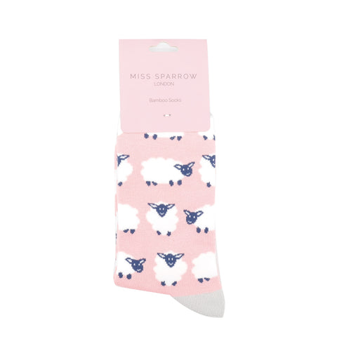 Sanau - Defaid Hapus | Miss Sparrow Socks - Happy Sheep Pink