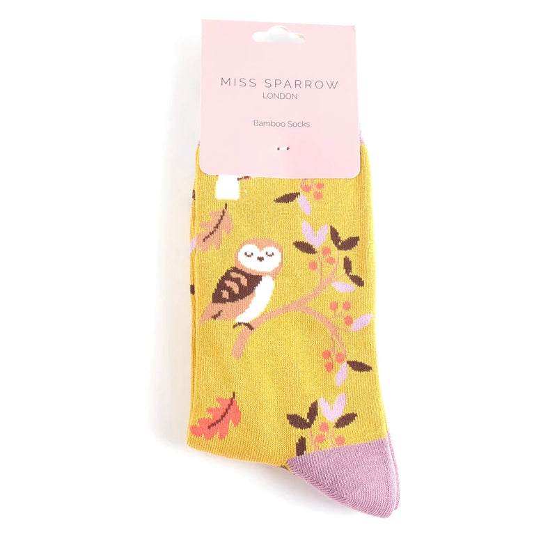 Sanau - Coedwig | Miss Sparrow Socks - Woodland Yellow