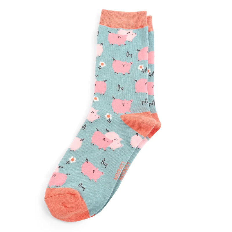 Sanau - Moch Tlws | Miss Sparrow Socks - Pretty Pigs Duck Egg