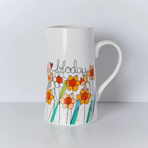 Belly Button Extra Large Jug - Daffodils and Tulips