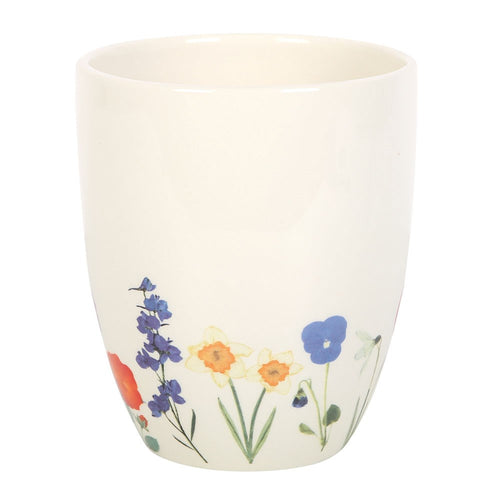 Potyn Blodau Serameg - Blodau Gwyllt | Ceramic Flower Pot - Wildflower