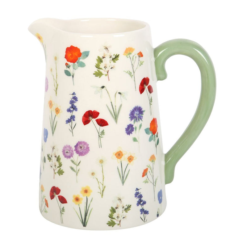 Jwg Serameg - Blodau Gwyllt | Ceramic Jug - Wildflower