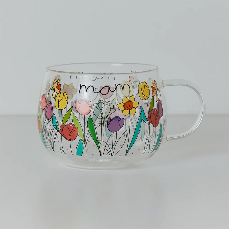 Mwg Gwydr - Mam | Glass Mug - Mam