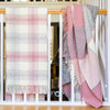 Blanced Penglin / Ysgwyddau Gwlân Cymreig - Pinc | Welsh Wool Knee / Shoulder Throw - Block Check Charcoal & Pink