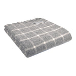 Blanced Penglin / Ysgwyddau Gwlân Cymreig - Llwyd | Welsh Wool Knee / Shoulder Throw - Chequered Check Grey