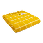 Blanced Penglin / Ysgwyddau Gwlân Cymreig - Melyn | Welsh Wool Knee / Shoulder Throw - Chequered Check Yellow