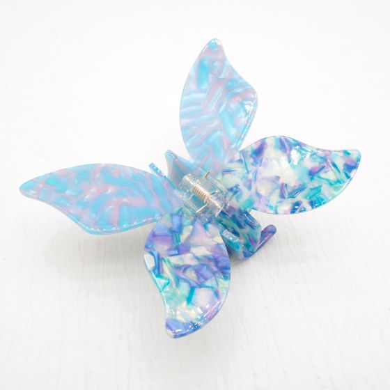 Clip Gwallt Crafanc  | Claw Hair Clip - Turquoise Butterfly