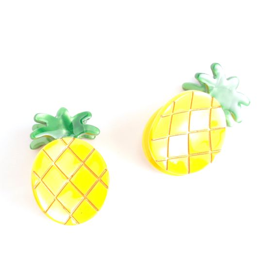 Clipiau Gwallt Crafanc  | Claw Hair Clips - Pineapple Twin Pack