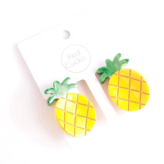 Clipiau Gwallt Crafanc  | Claw Hair Clips - Pineapple Twin Pack