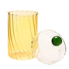 Potyn Gwydr Lliw | Handmade Coloured Glass Trinket Pot with Lid - Yellow