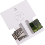 Set o 2 Crafanc Gwallt Bychan | Set of 2 Mini Hair Claws - Square Grey Green