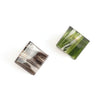 Set o 2 Crafanc Gwallt Bychan | Set of 2 Mini Hair Claws - Square Grey Green