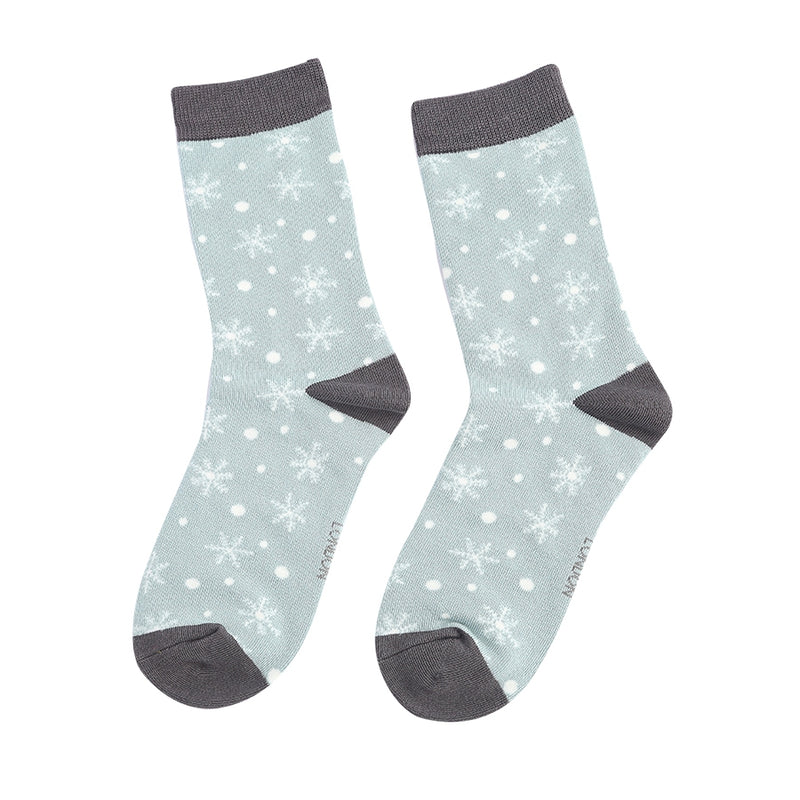 Sanau - Plu Eira | Miss Sparrow Socks - Snowflakes Blue