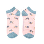 Sanau Treinyrs - Crwban | Miss Sparrow Trainer Socks - Turtle Pink