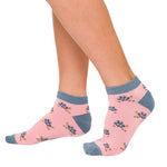 Sanau Treinyrs - Crwban | Miss Sparrow Trainer Socks - Turtle Pink