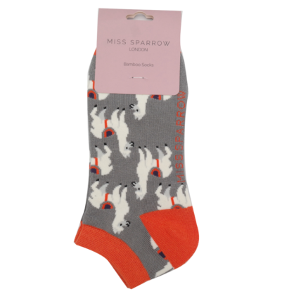 Sanau Treinyrs - Llama | Miss Sparrow Trainer Socks - Llama Grey