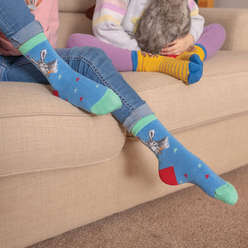 Sanau Bambŵ Plentyn Wrendale | Wrendale Children's Bamboo Socks - 'Gentle Jack' Donkey