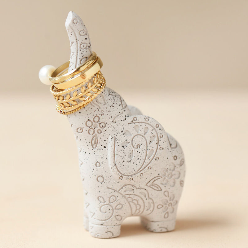 Stand Modrwyau Eliffant | Elephant Ring Holder - Speckled