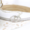 Cadwen Dwy Gylch Arian | Silver Linked Double Hoop Necklace