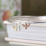 Triawd o Freichledi Gwenyn | Triple Bees Bangle Set