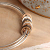 Triawd o Freichledi Cylchyn | Triple Bangle Set with Mixed Metallic Hoops