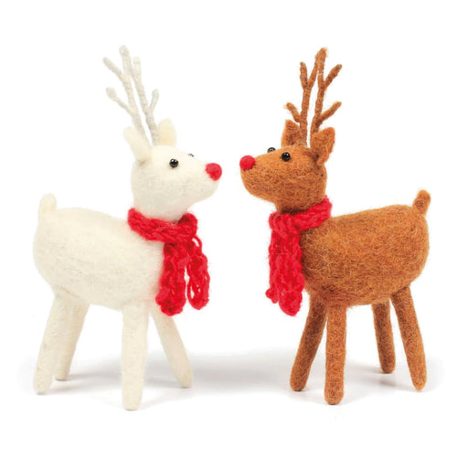 Addurn Nadolig Ffelt - Carw'n Sefyll | Christmas Felt Decoration - Standing Reindeer