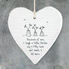 Calon Borslen | East of India Porcelain Hanging Heart – Because of You