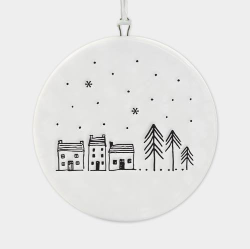 Addurn Nadolig Borslen | Porcelain Christmas Decoration - Hearts Come Home