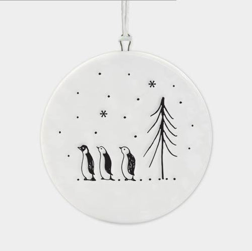 Addurn Nadolig Borslen | Porcelain Christmas Decoration - Let It Snow