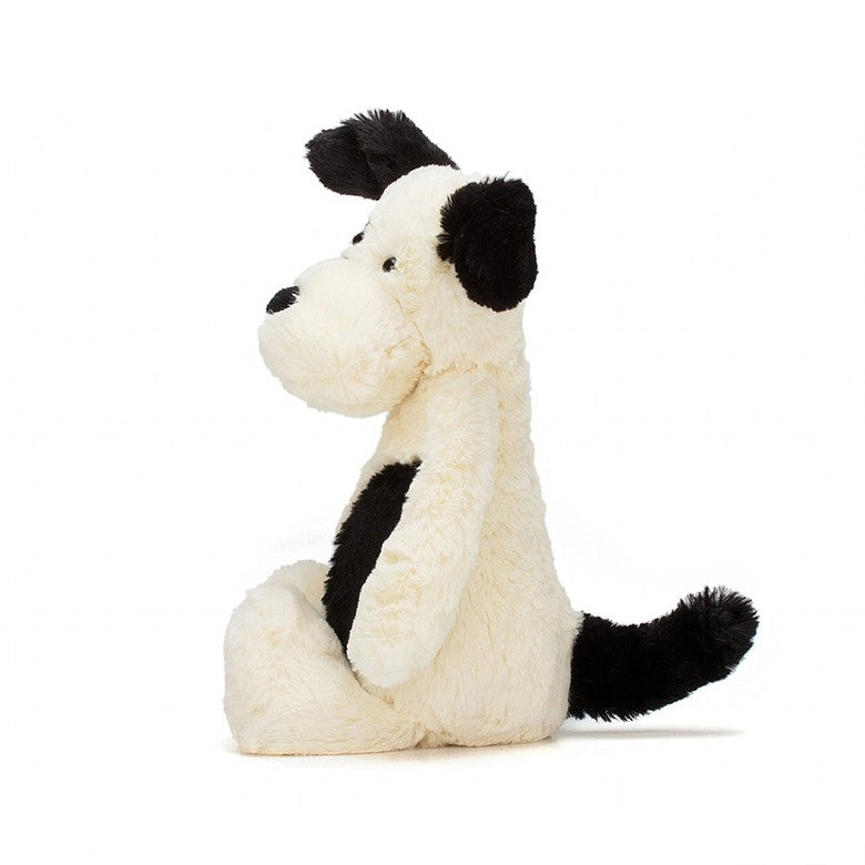 Ci Du a Gwyn Bach | Jellycat Small Cream & Black Puppy