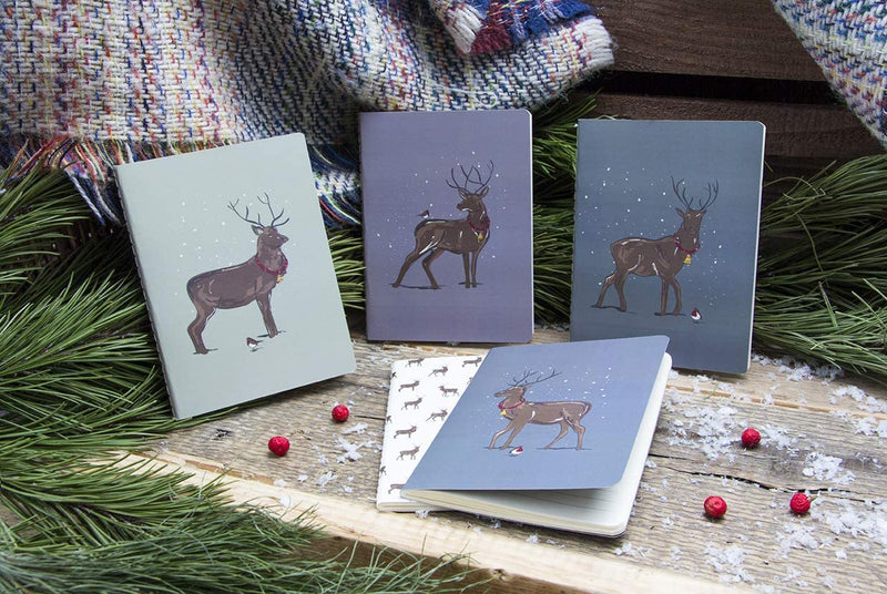 Dau Lyfr Nodiadau | Deck the Halls Set of 2 Notebooks - Heather / Dark Green