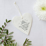 Calon Borslen | East of India Porcelain Hanging Heart – Family Warmth and Love