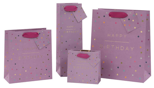 Bag Anrheg Canolig - Smotiau | Medium Gift Bag - Happy Birthday Spots Mulberry