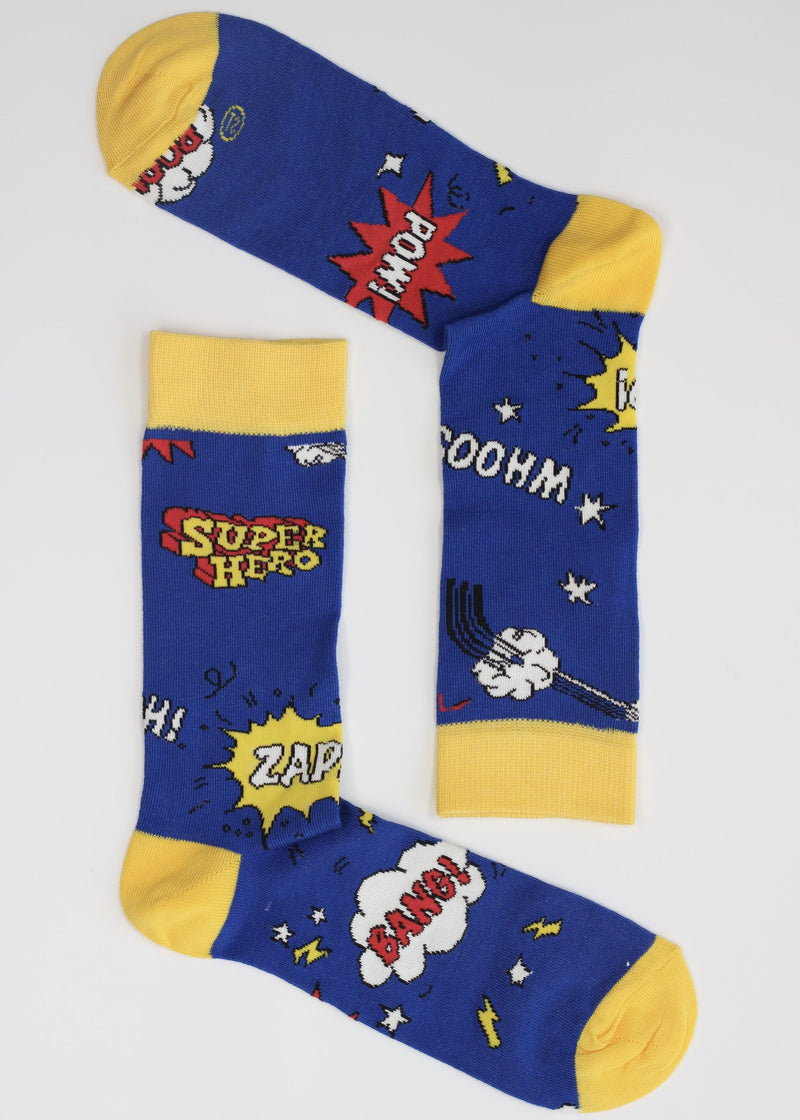 Sanau Bambŵ Dynion - Arwr | Mens Bamboo Socks - Super Hero