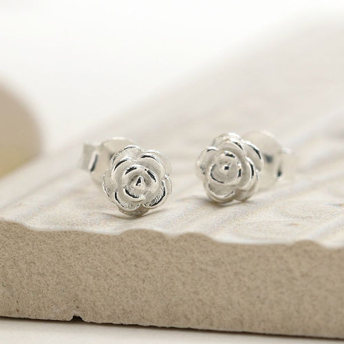 Clustdlysau Arian | Sterling Silver Earrings - Rose