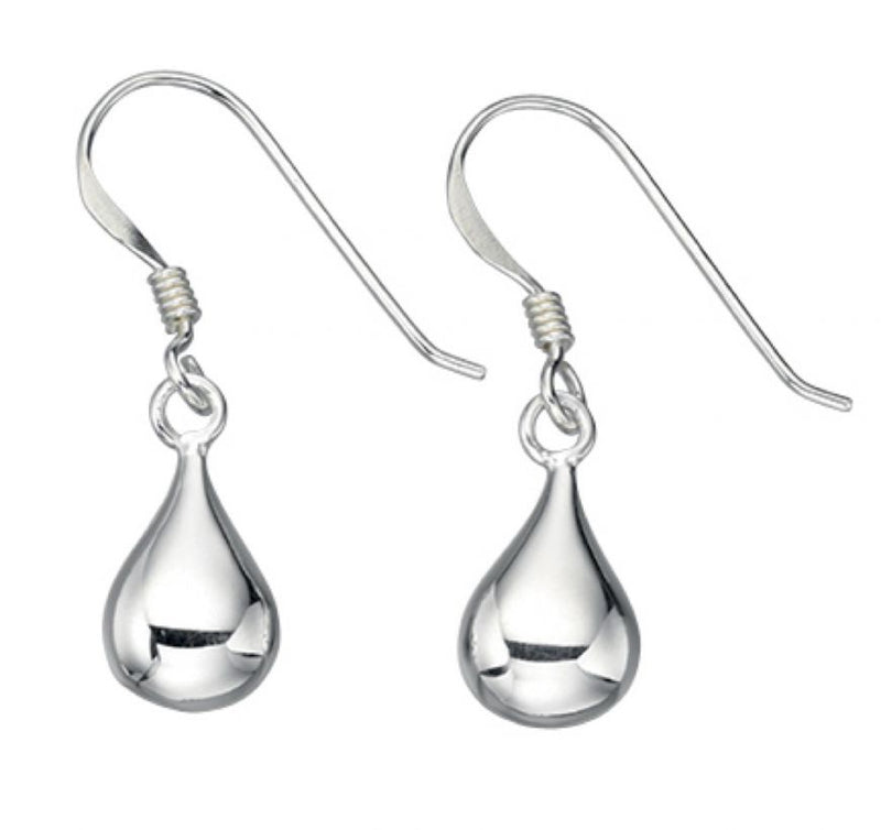 Clustdlysau Arian | Sterling Silver Earrings - Plain Teardrop