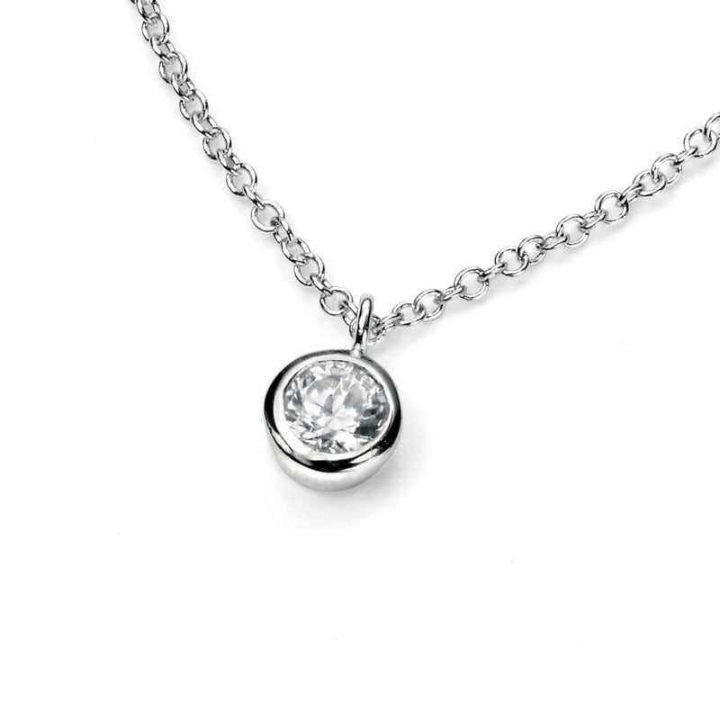 Cadwen Arian | Silver Necklace - Solitaire Necklace With CZ